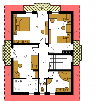 Mirror image | Floor plan of second floor - EXCLUSIV 240